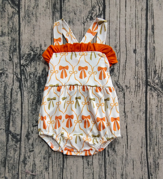 orange bow coquette cross back bubble