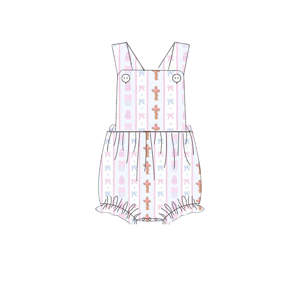 Pre order easter cross girl romper