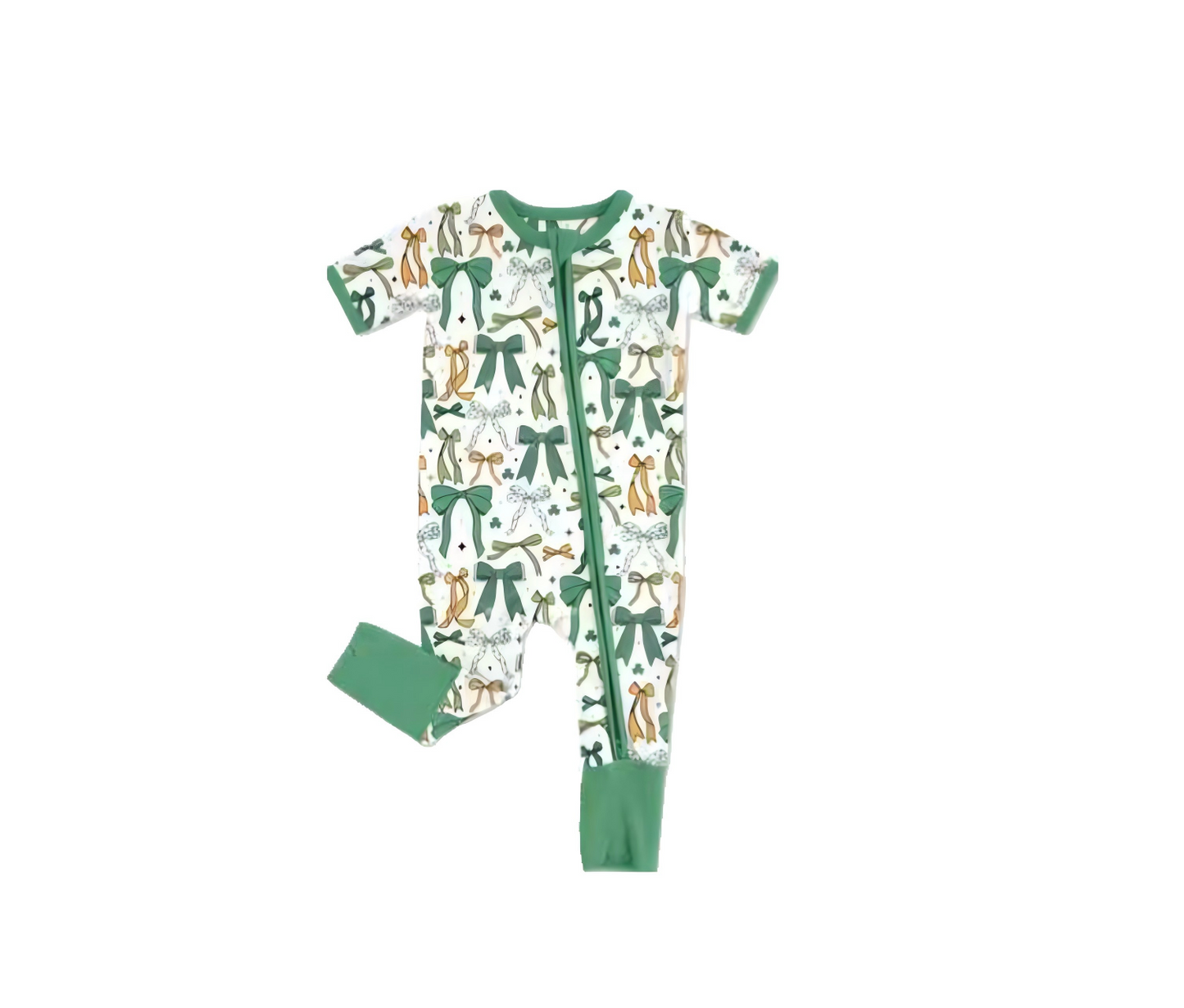 Pre order st patrick green coquette baby girl sleeper
