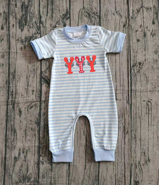 Pre order crawfish boy romper (do embroidery)