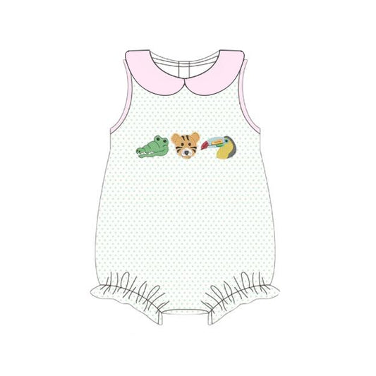 Pre order zoo animal baby girl romper