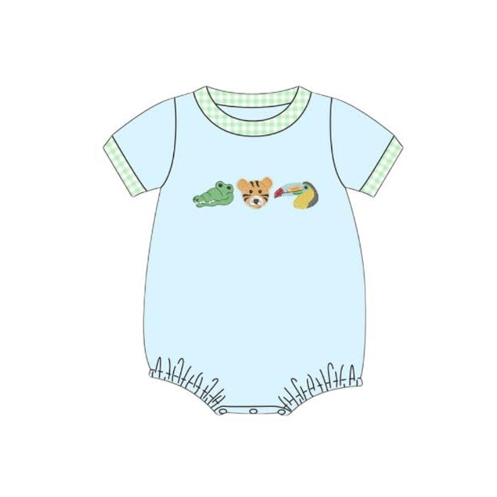 Pre order zoo animal baby boy romper