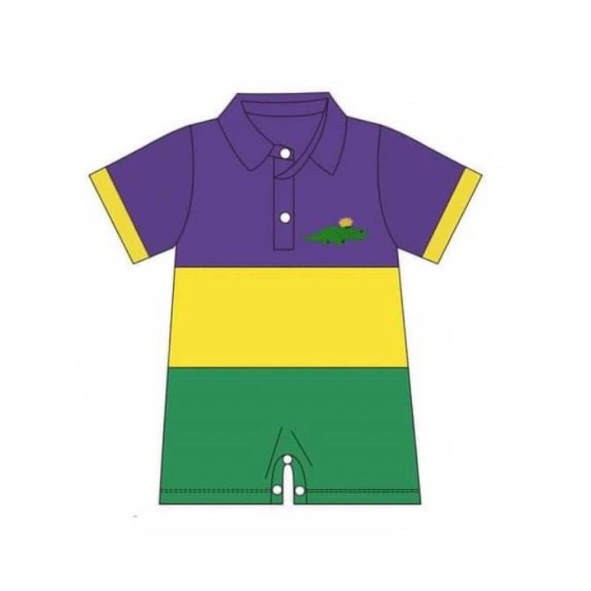 Pre order mardi gras boy romper
