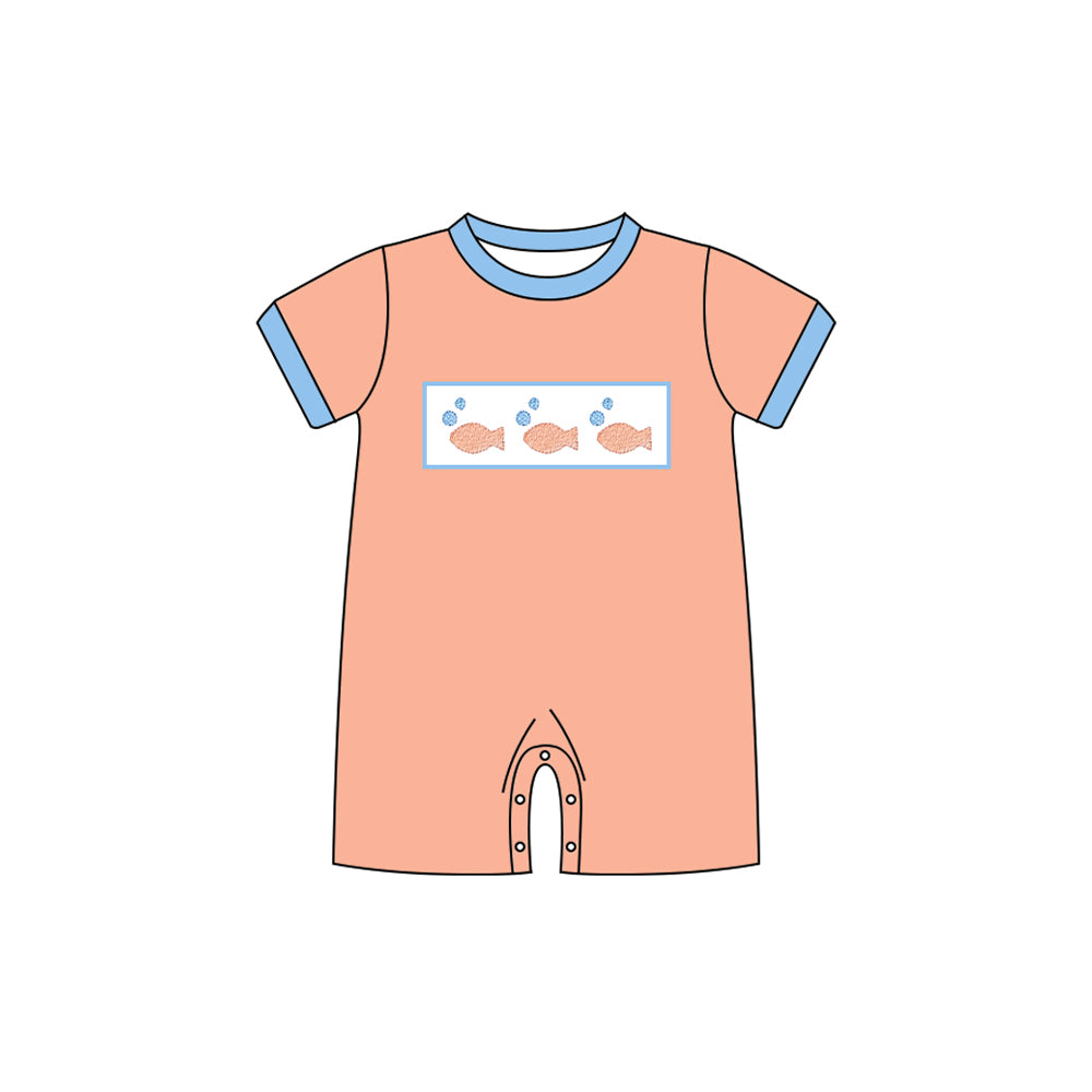 Pre order short sleeve fish romper