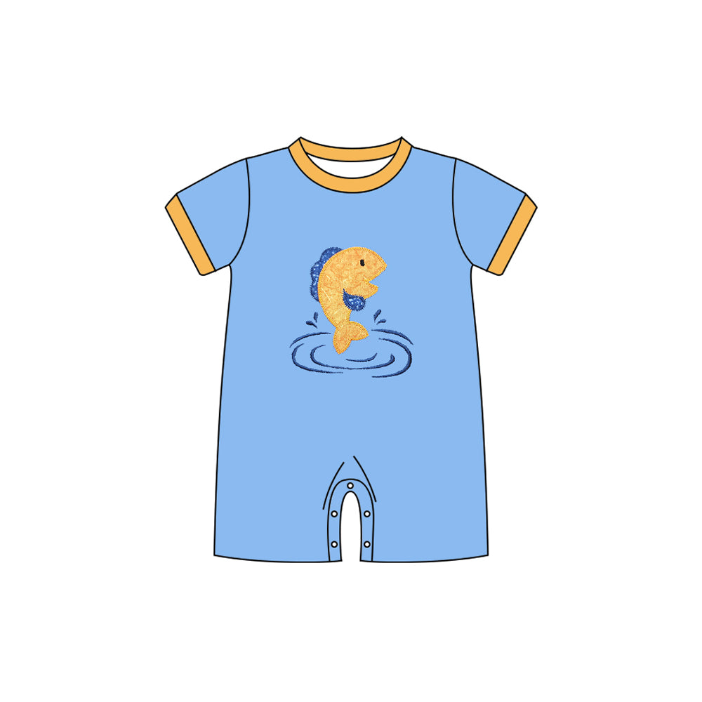 Pre order short sleeve fish romper