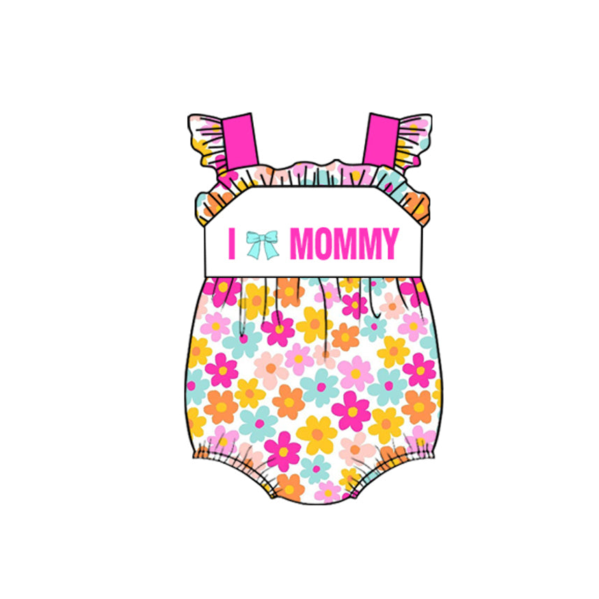 Pre order floral i love mommy girl bubble