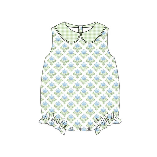 Pre order sleeveless blue flower bubble