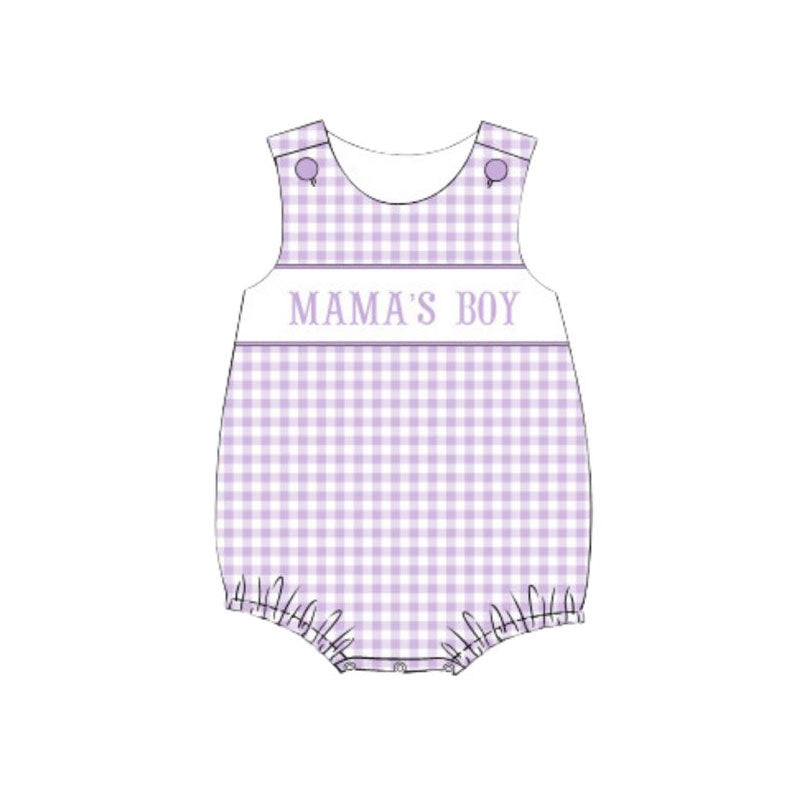 Pre order mama's boy plaid bubble