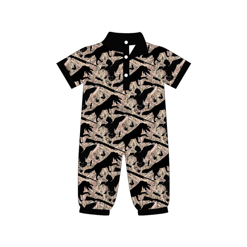 Pre order long sleeve camo hunting polo romper