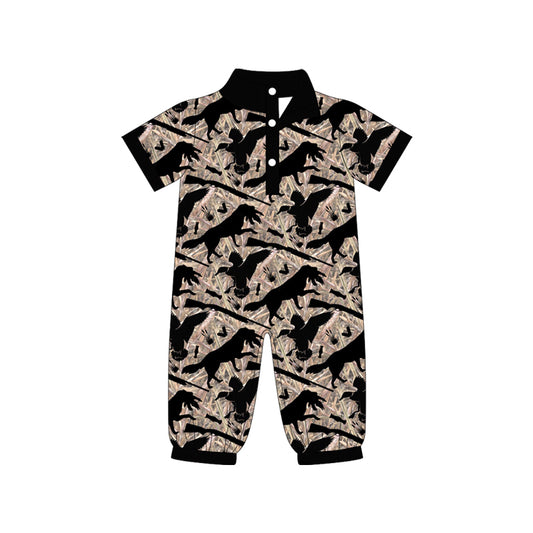 Pre order long sleeve camo hunting polo romper