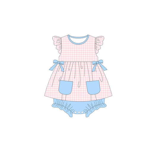 Pre order pink gingham girl playwear