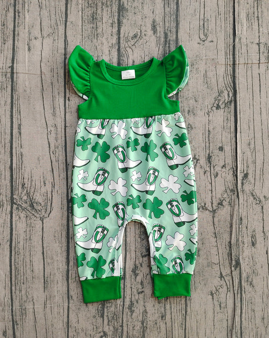 Pre order st patrick howdy boots romper