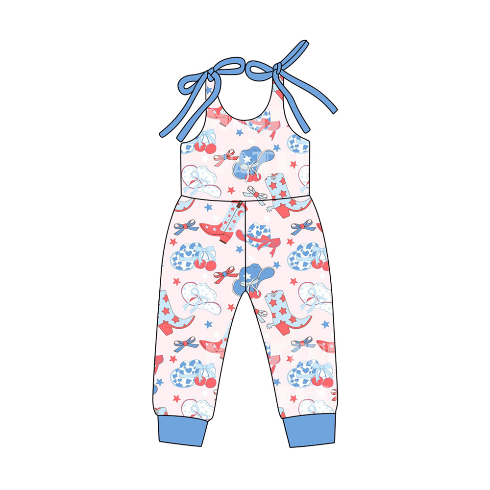Pre order 4th of July cowgirl strap romper