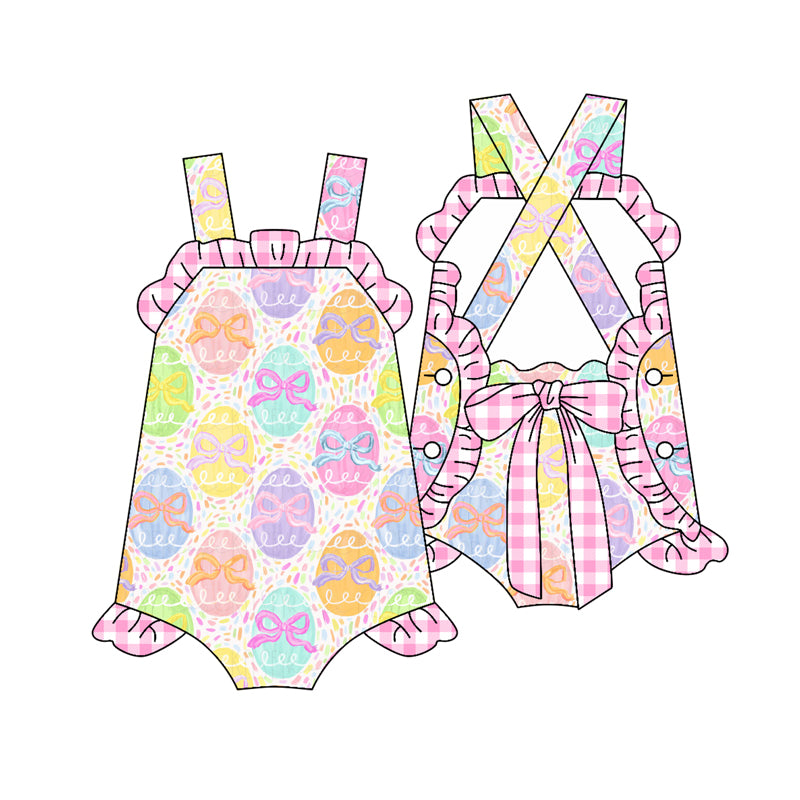 Pre order easter colorful bow and egg backless bubble