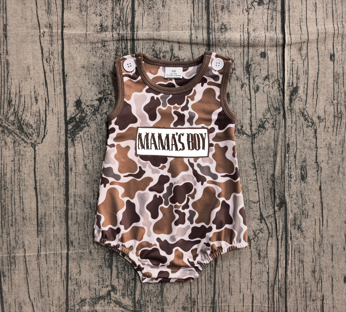 Pre order mama's boy camo bubble (do embroidery)