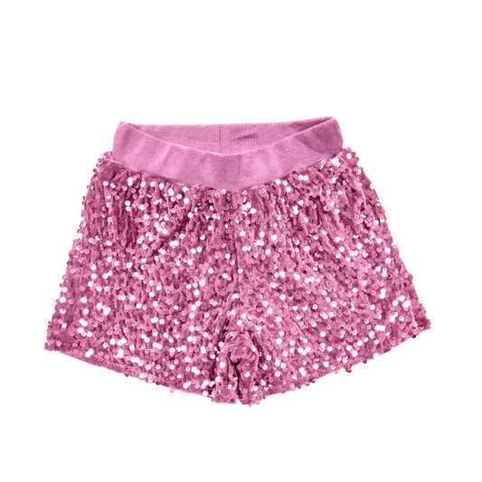 pre order solid pink sequins shorts