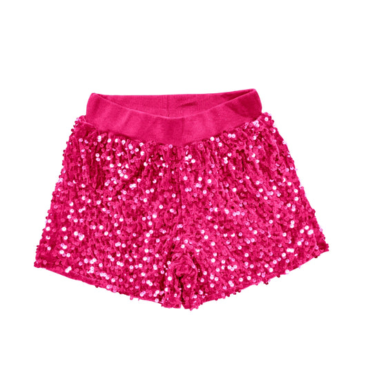 pre order solid hot pink sequins shorts