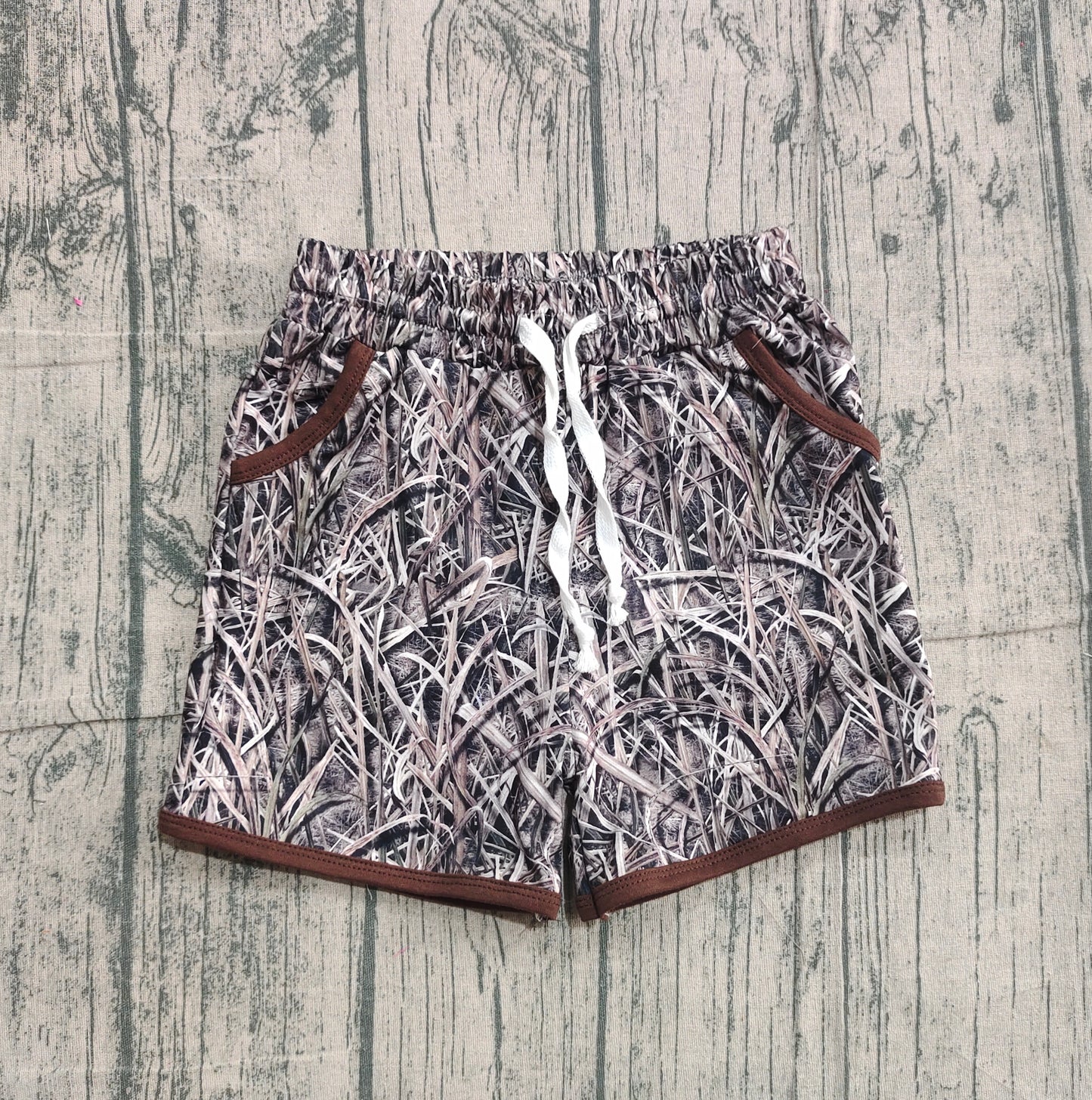 Pre order camo pocket shorts kids clothing