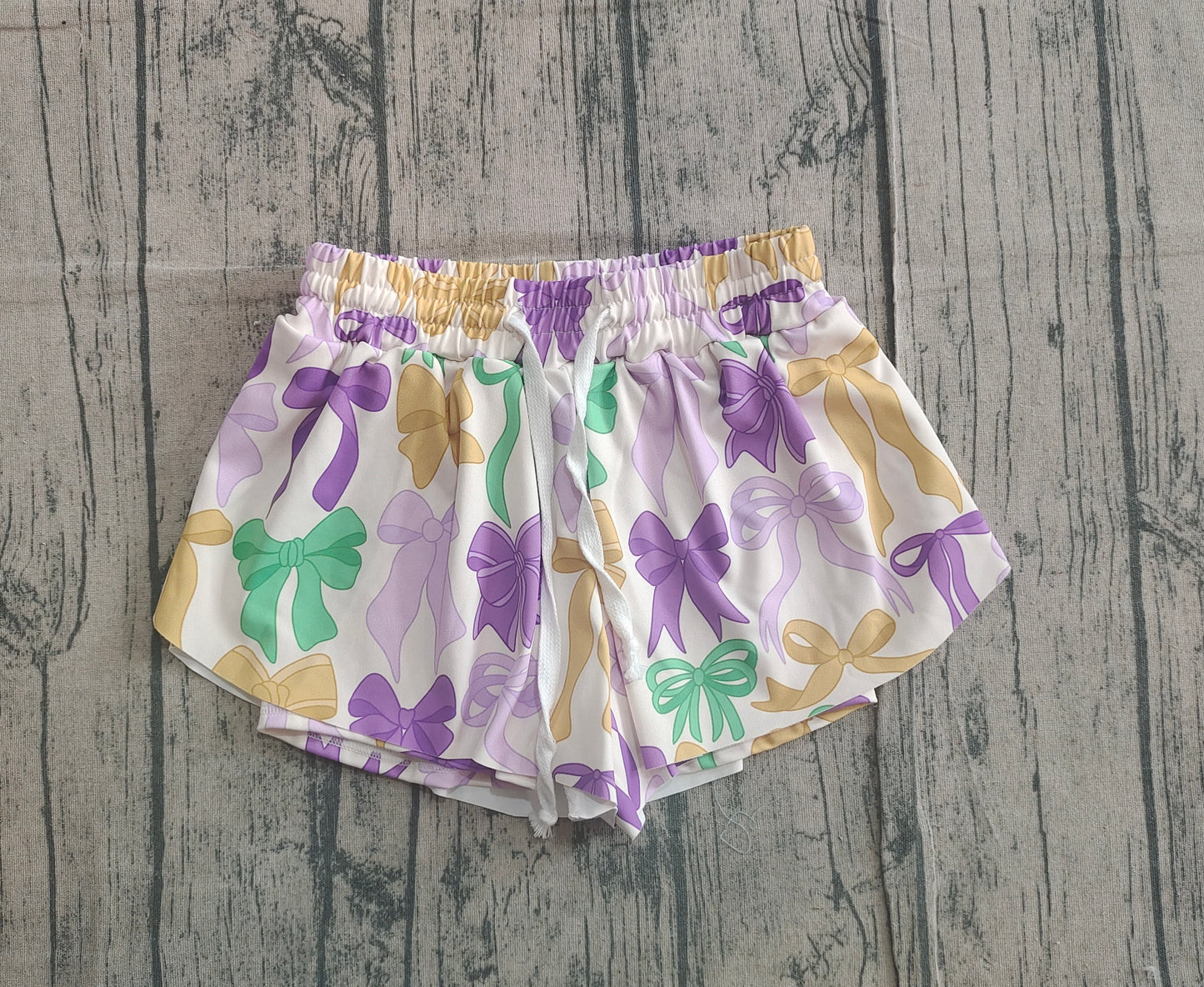 Pre order mardi gras athletic girl shorts
