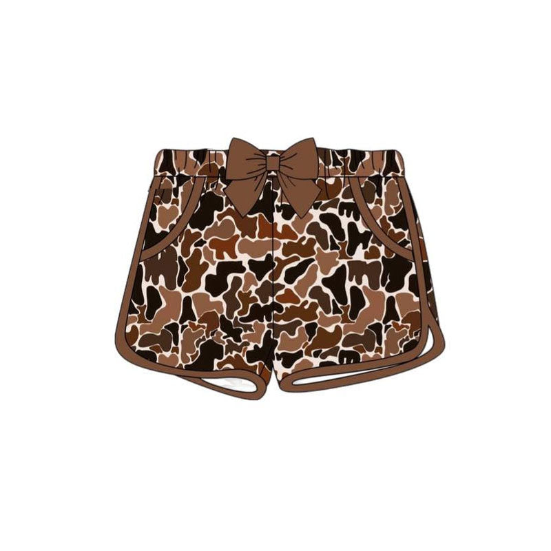 Pre order girls camo shorts with pocket