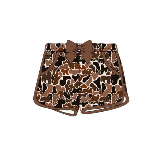 Pre order girls camo shorts with pocket