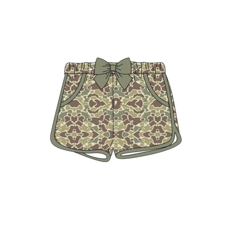 Pre order girls camo shorts with pocket