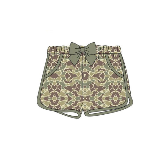 Pre order girls camo shorts with pocket