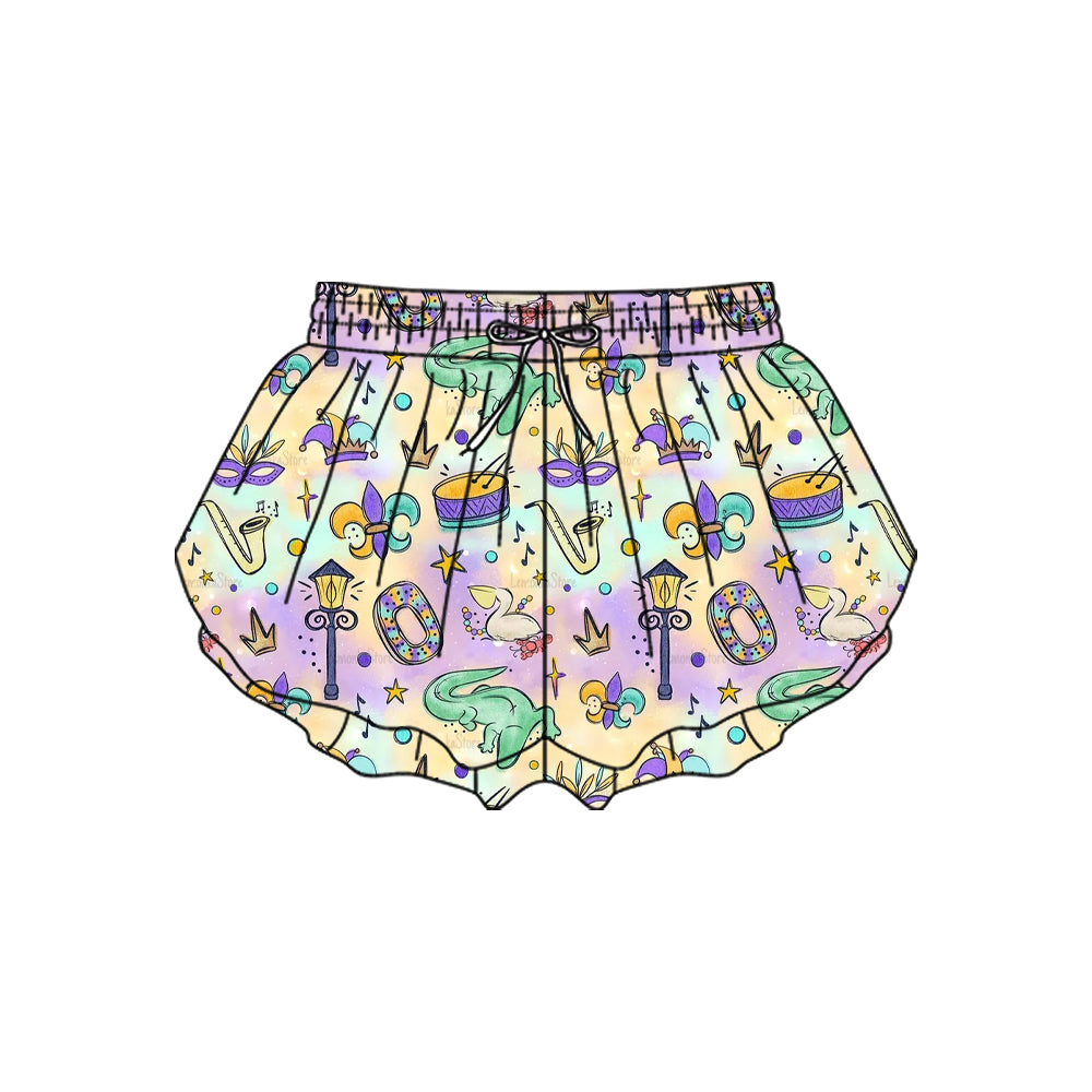 Pre order mardi gras athletic girl shorts