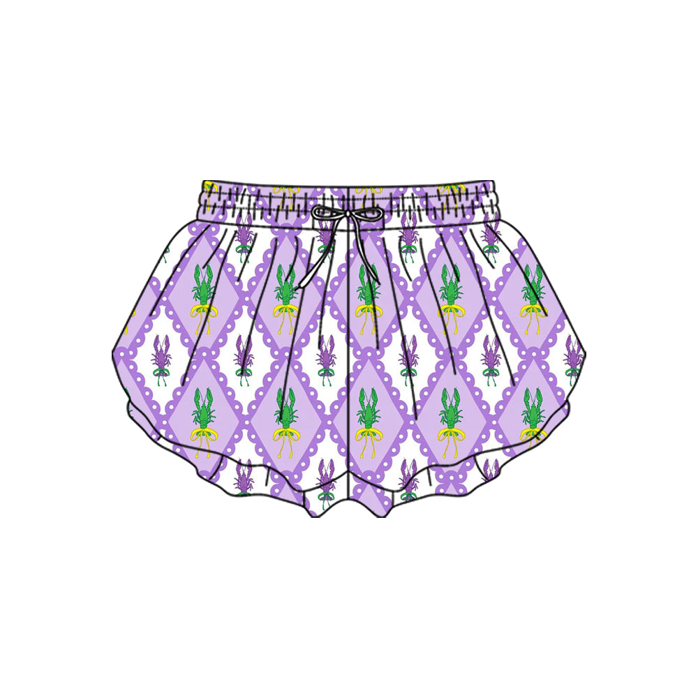 Pre order mardi gras athletic girl shorts