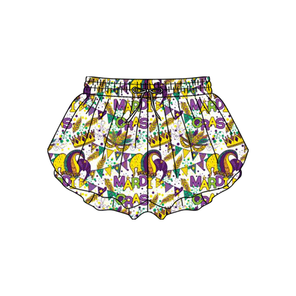 Pre order mardi gras athletic girl shorts