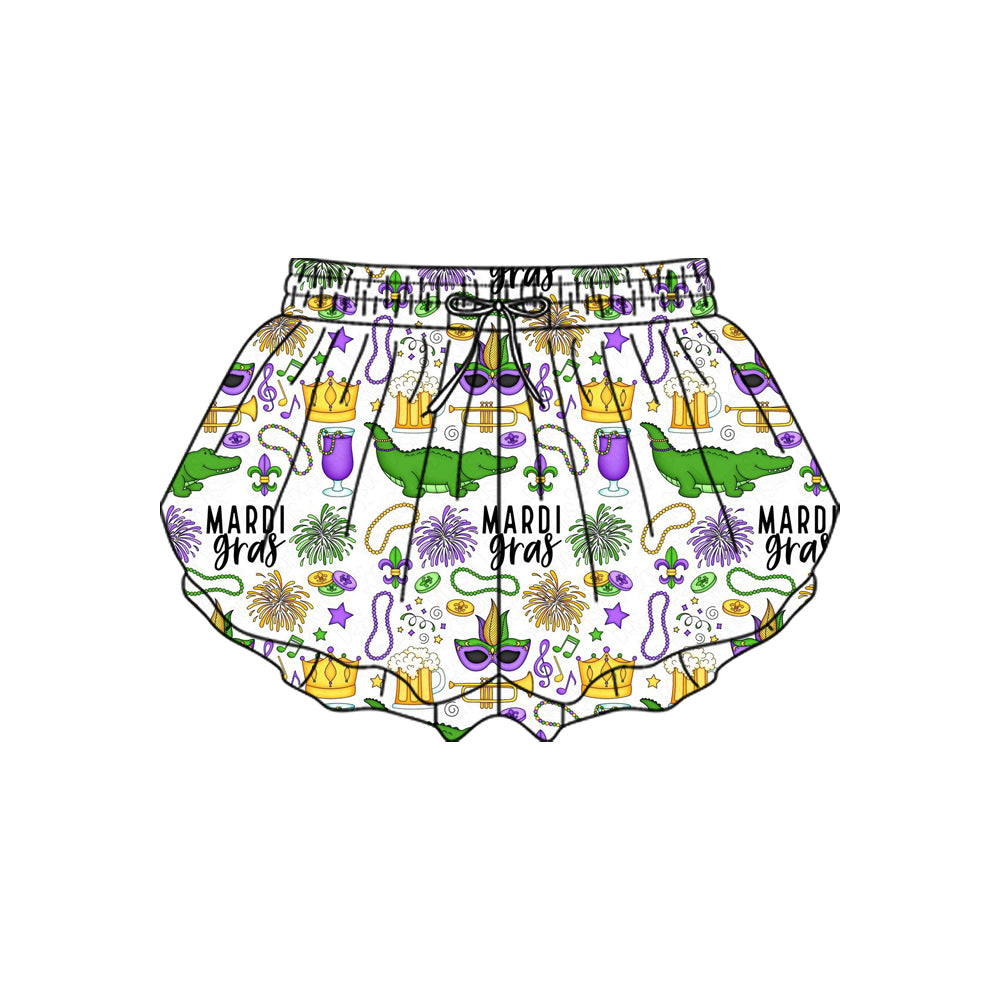 Pre order mardi gras athletic girl shorts