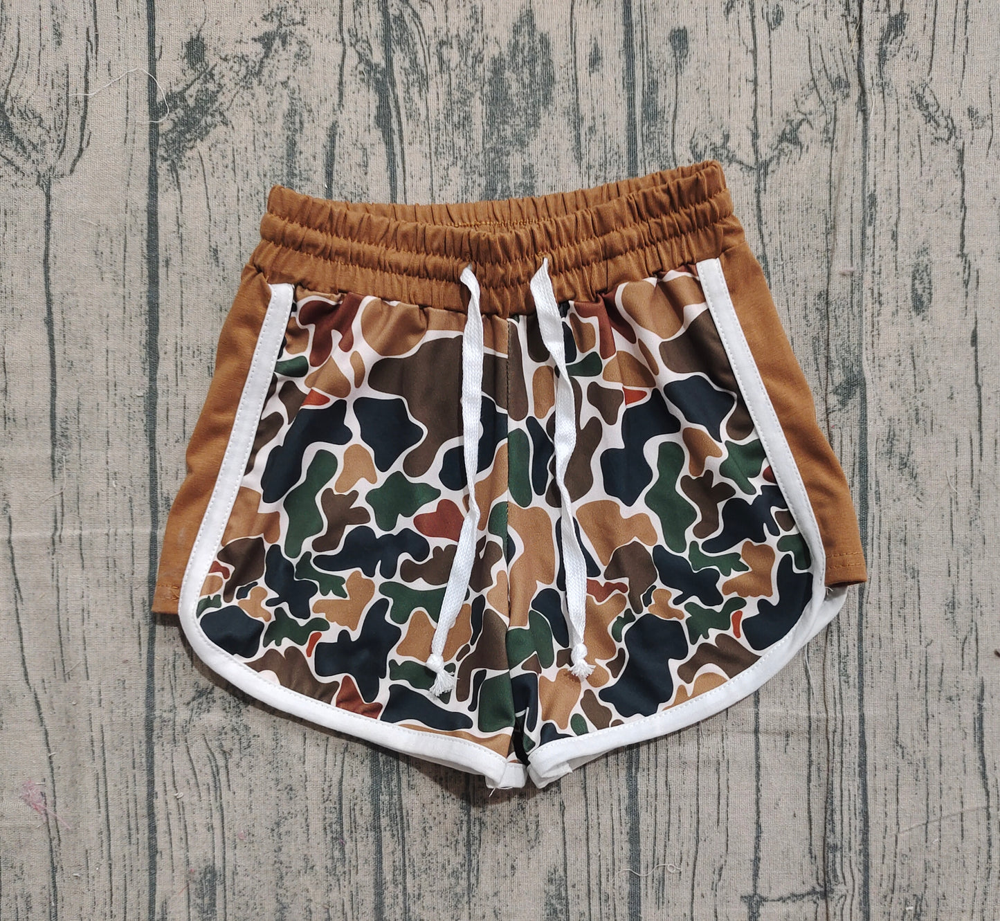 Pre order girl's camo shorts