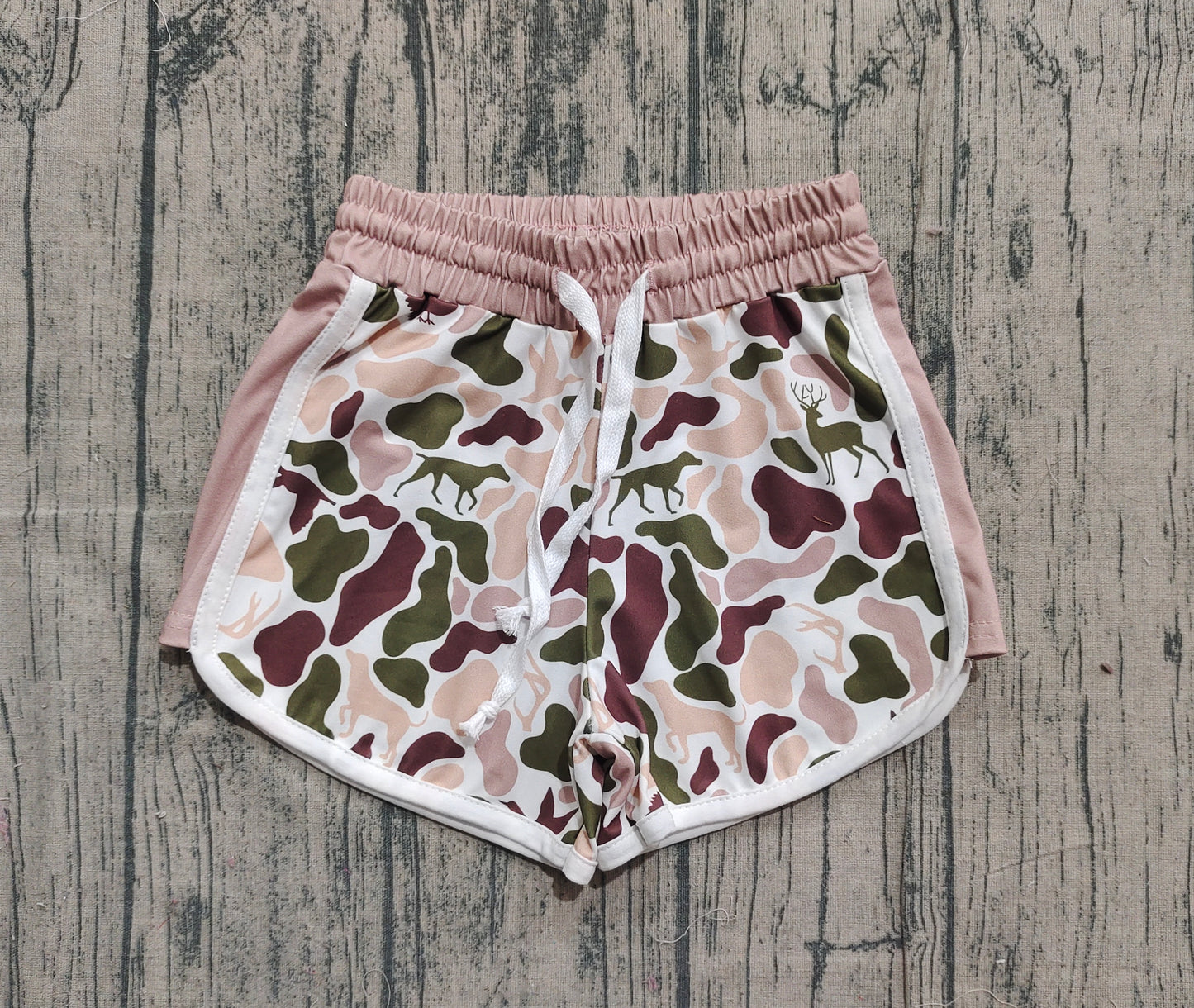 Pre order girl's camo shorts