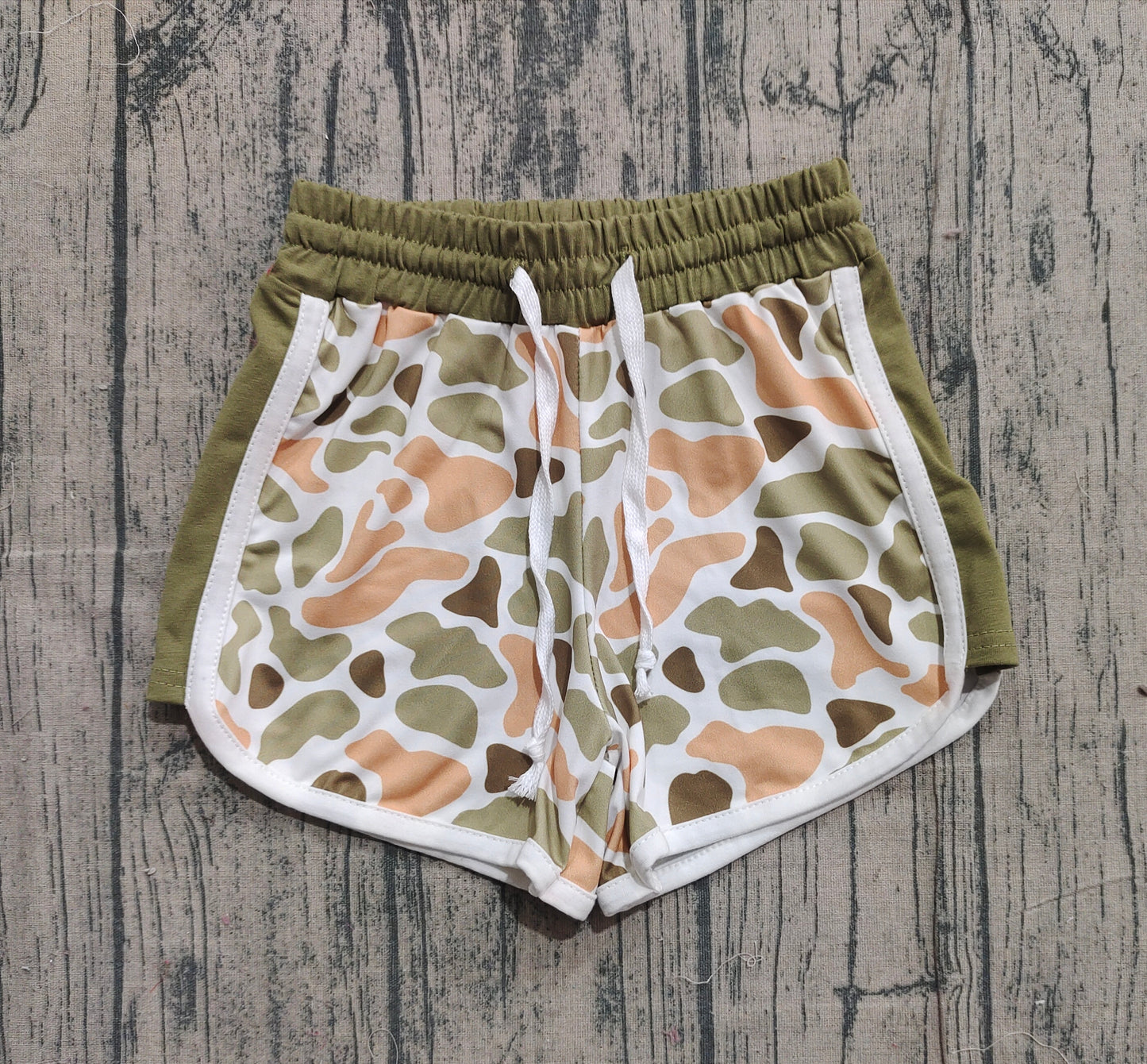 Pre order girl's camo shorts