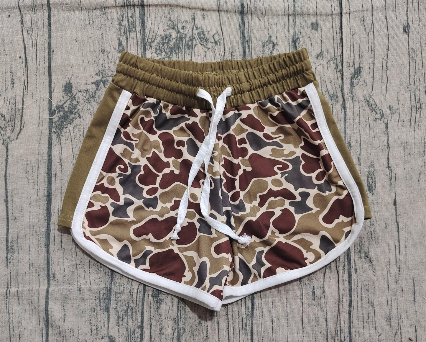 Pre order girl's camo shorts