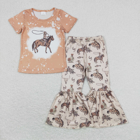 rodeo bell bottom pants outfit toddler girl spring clothing