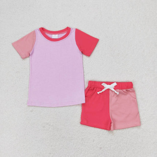 solid color shorts set girl