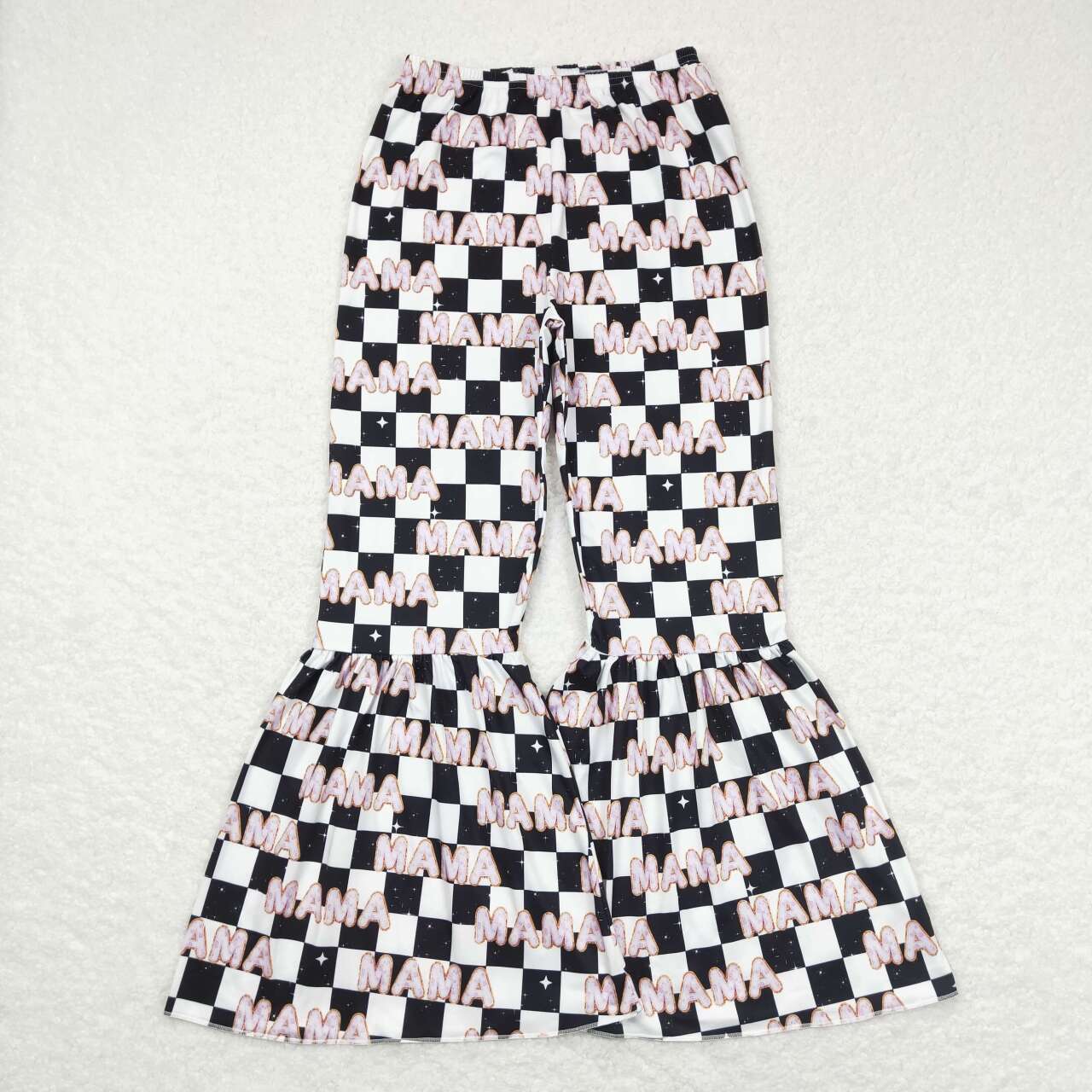 mama letters checkered pants mommy and me trousers