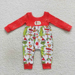 cute grinchmas print romper