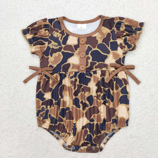 baby girl brown camo bubble