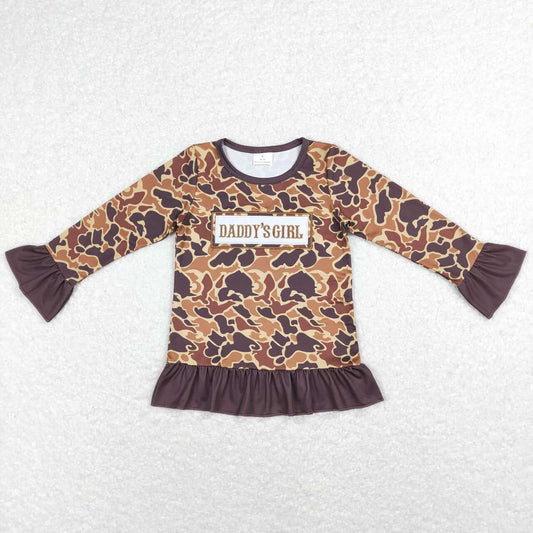 long sleeve daddy's girl camo embroidery pullover