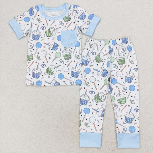 blue birthday cake pajama set blue boy