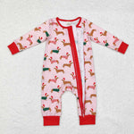baby girl santa dog bamboo sleeper