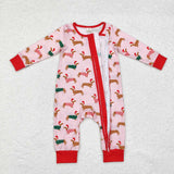 baby girl santa dog bamboo sleeper