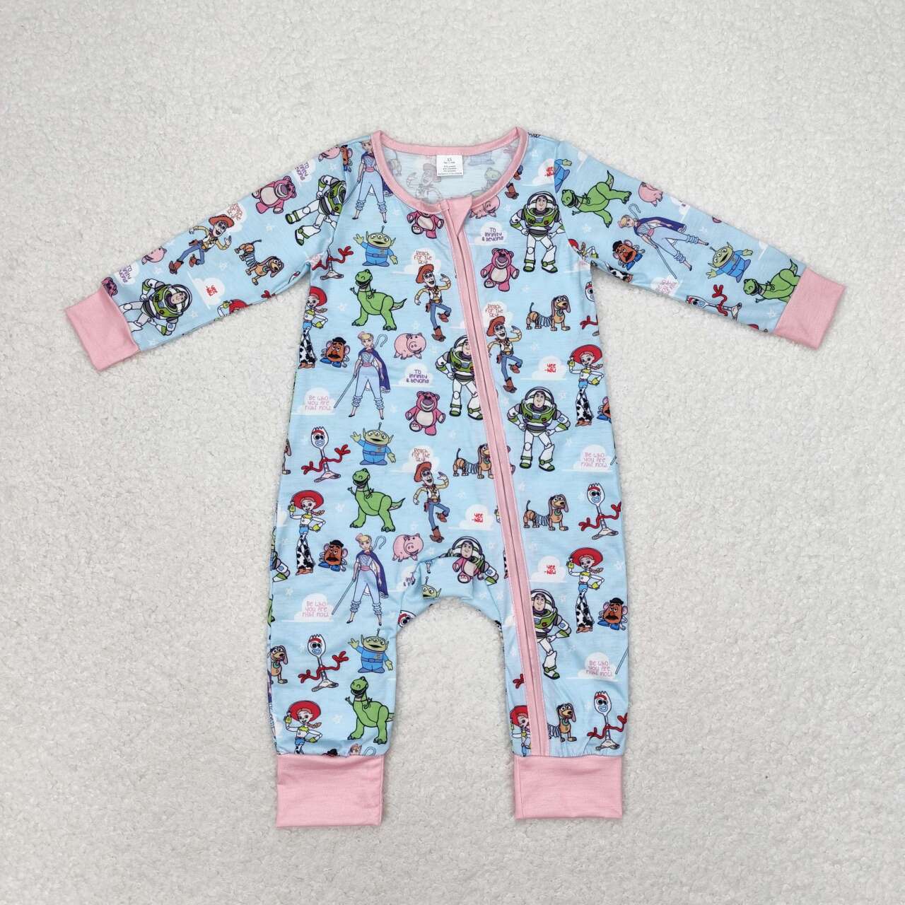 baby girl cartoon zip bamboo sleeper