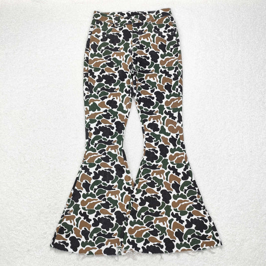 adult woman camo bell denim jeans