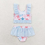 starfish two piece ruffle swimsuit girl swimwear