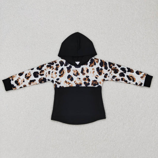 child fall black leopard hoodie top