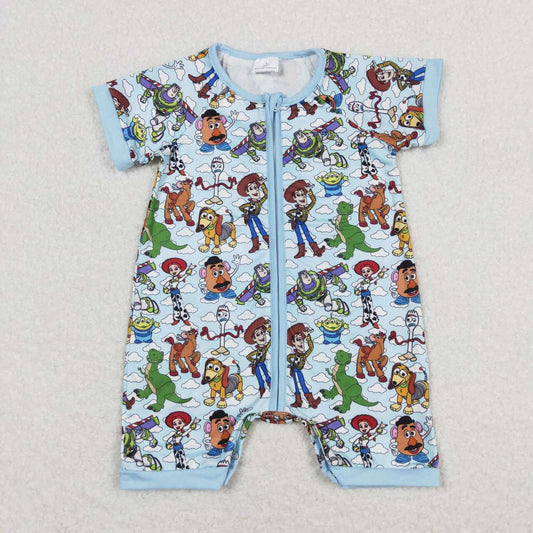 character baby boy zip romper