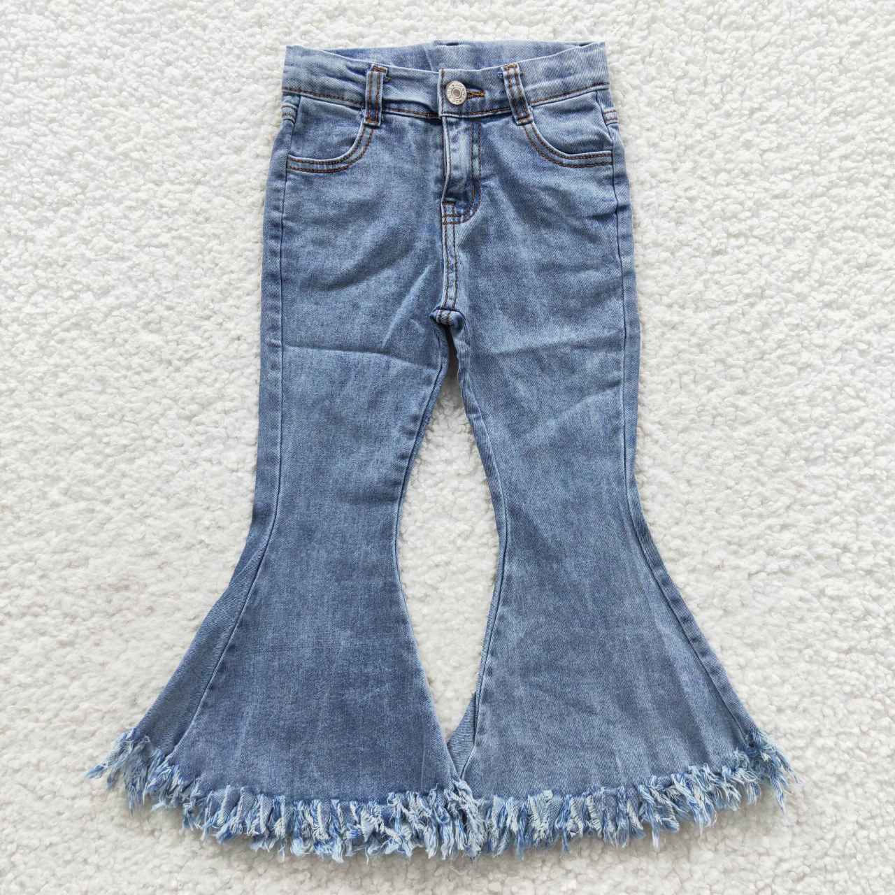 light blue denim flare pants fashion jeans